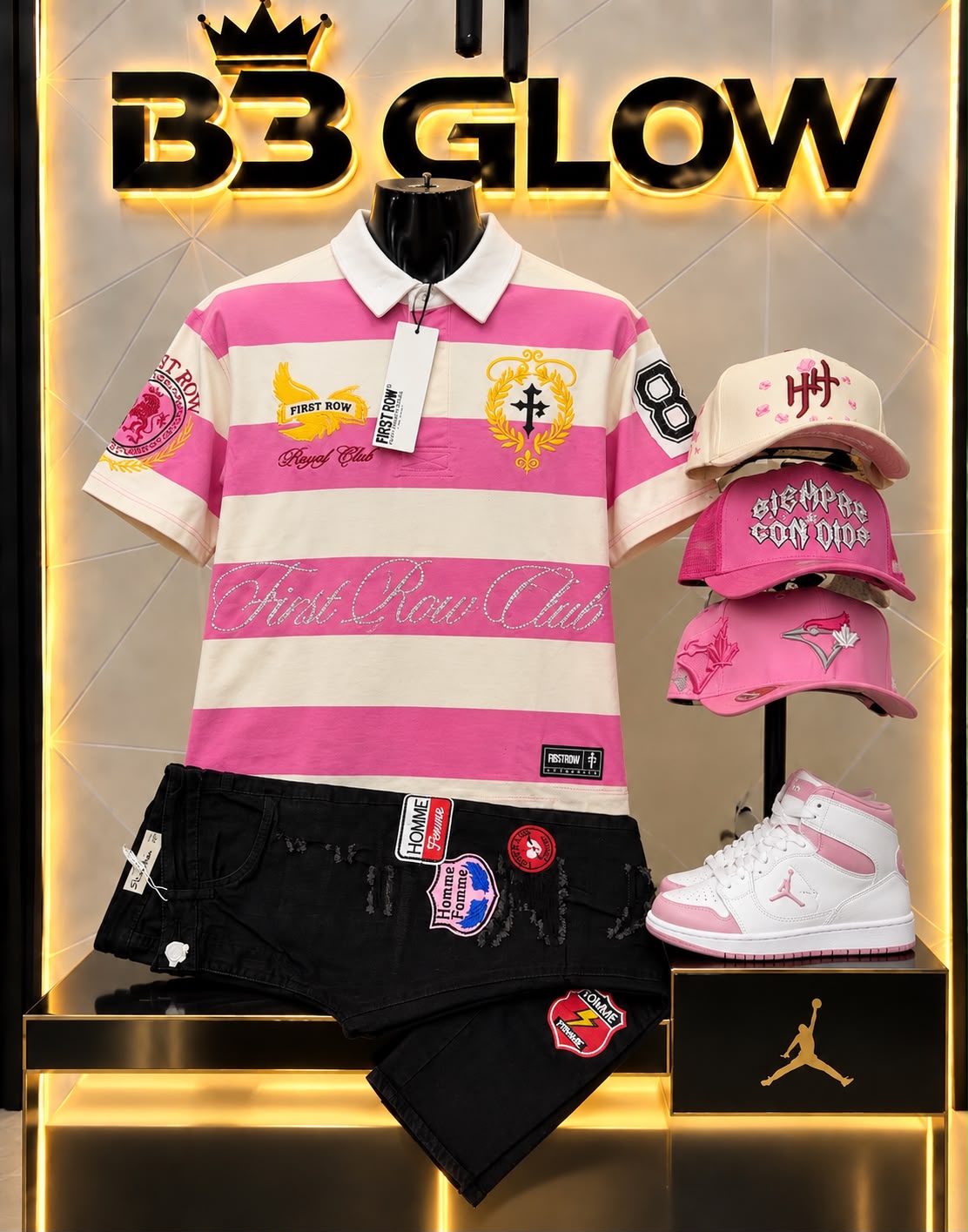 Combinación First Row Rosa B3 Glow Moda