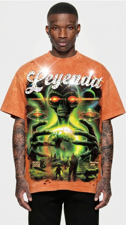 Camiseta B3 Glow Leyenda Alien Naranja — B3 Glow Moda