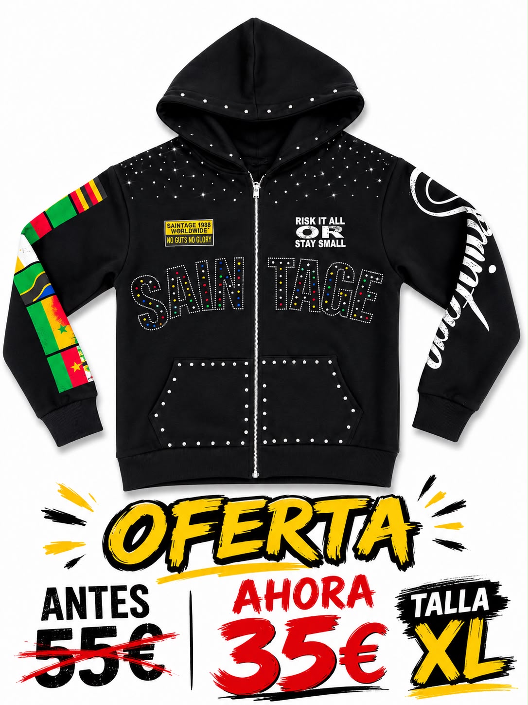 Sudadera B3 Glow Saintage 1988 Worldwide — B3 Glow Moda