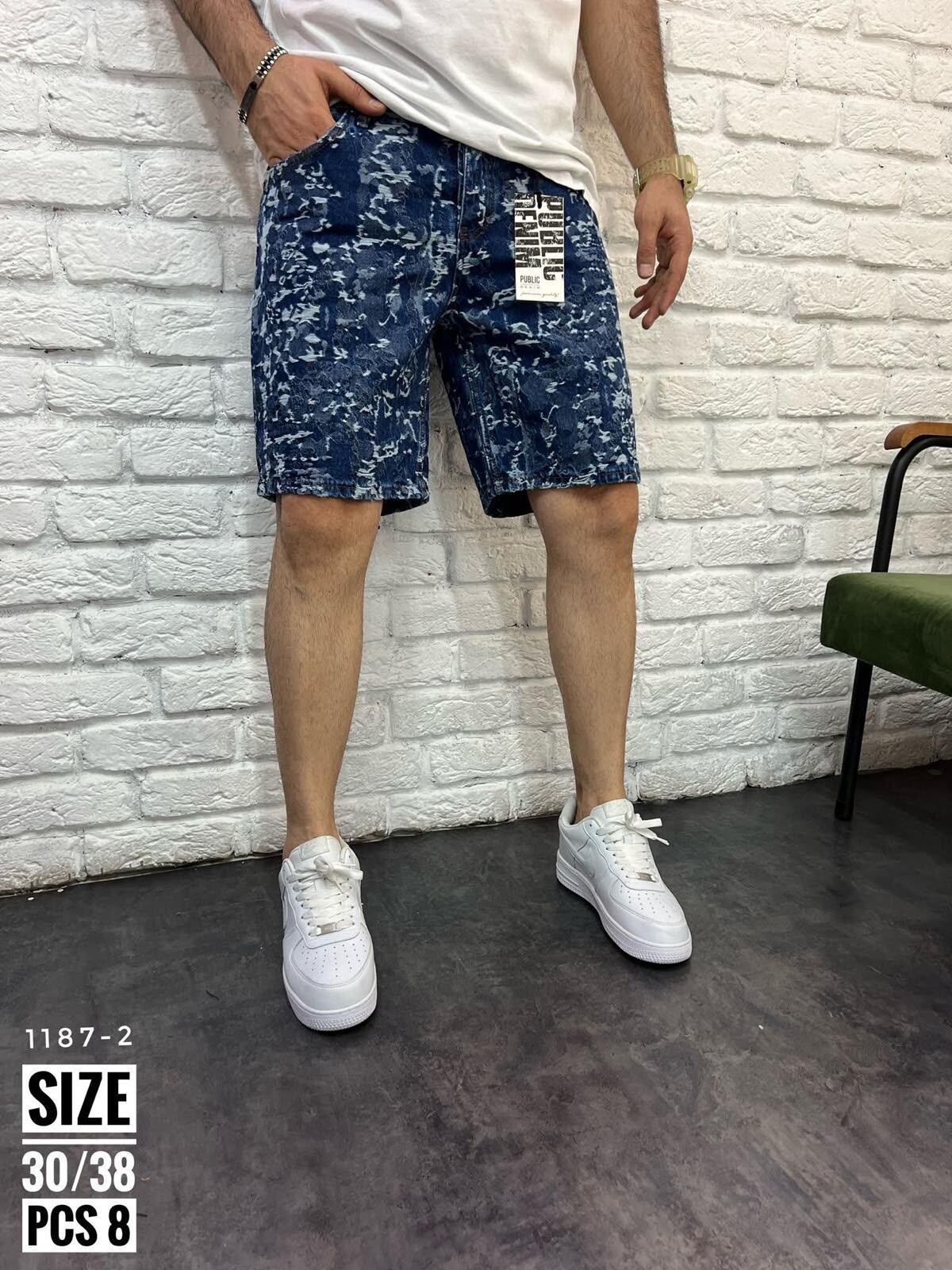 Bermuda B3 Glow Denim Blue Acid — B3 Glow Moda