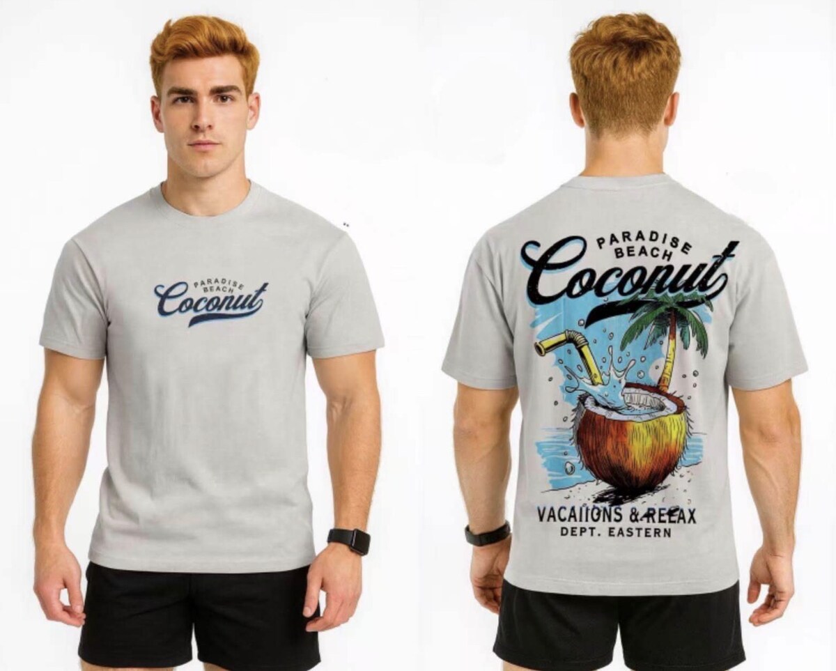 Camiseta B3 Glow Coconut Paradise Gris — B3 Glow Moda