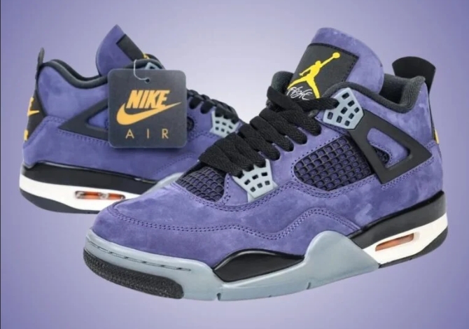 Jordan 4 Retro Purple Suede — B3 Glow Moda