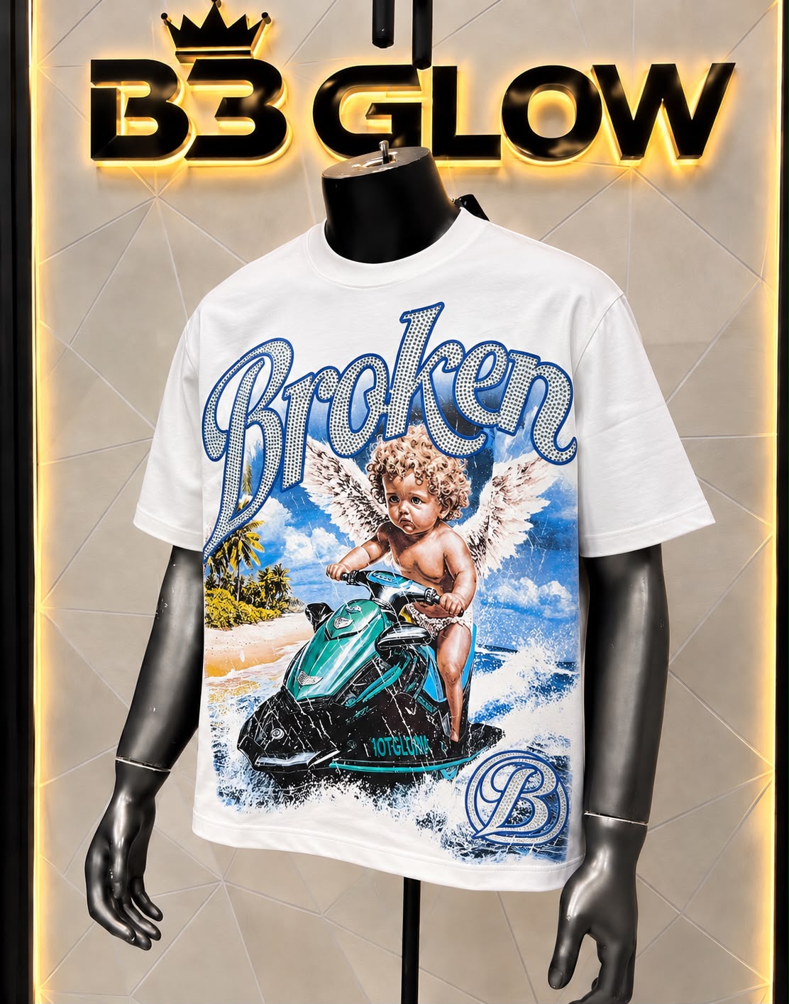 Camiseta B3 Glow Broken Jet Ski Blanca — B3 Glow Moda