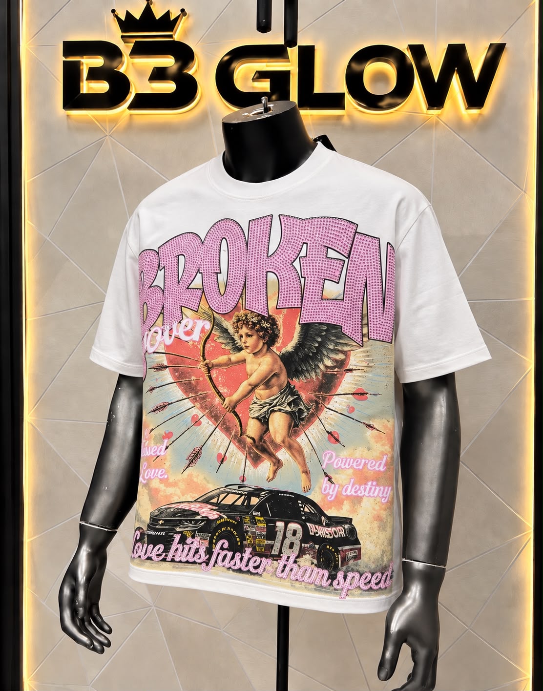Camiseta B3 Glow Broken Love Blanca — B3 Glow Moda