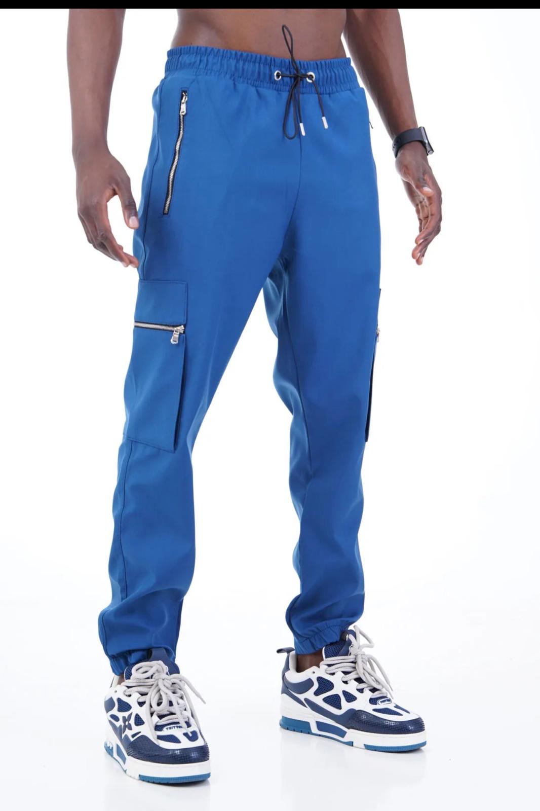 Pantalón Chándal Cargo Azul — B3 Glow Moda