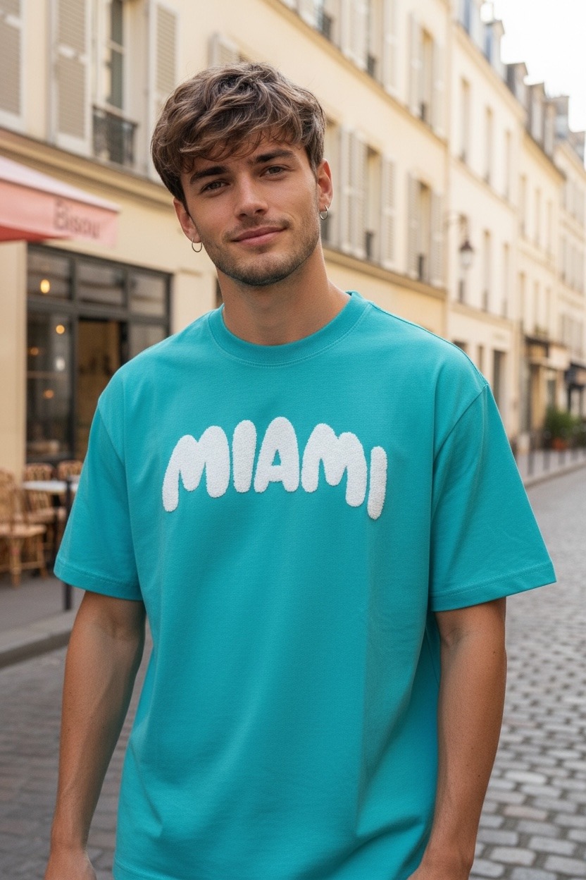 Camiseta B3 Glow Miami Turquesa — B3 Glow Moda